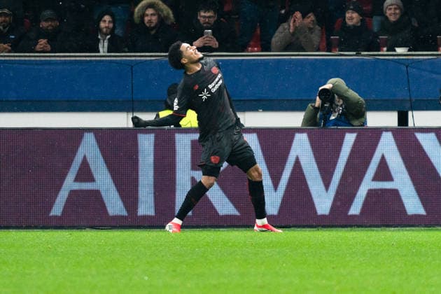 UEFA Champions League 2025 26 Bayer 04 Leverkusen vs. Villarreal CF 8. Spieltag der Ligaphase Mittwoch, 28.01.2026 BayArena (Nordrhein-Westfalen, Deutschland) Tor zum 2:0 durch Malik Tillman ( 10) Jubel Freude Emotionen Torjubel Copyright: xCelinaxLeiersx