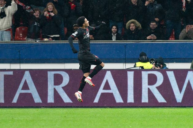 UEFA Champions League 2025 26 Bayer 04 Leverkusen vs. Villarreal CF 8. Spieltag der Ligaphase Mittwoch, 28.01.2026 BayArena (Nordrhein-Westfalen, Deutschland) Tor zum 2:0 durch Malik Tillman ( 10) Jubel Freude Emotionen Torjubel Copyright: xCelinaxLeiersx