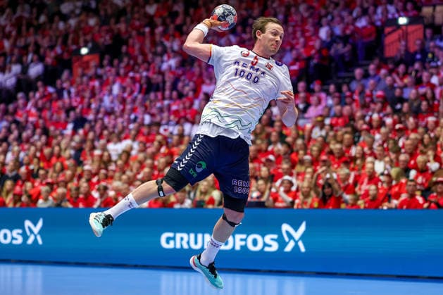 28.01.2026, Handball, Men s EHF EURO 2026, Dänemark - Norwegen, Jyske Bank Boxen in Herning, Dänemark, Main Round: Sander Sagosen (Norway 05) Dänemark