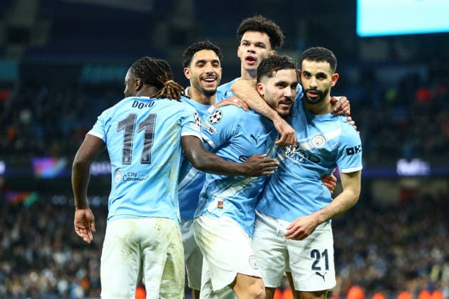 Manchester City v Galatasaray S.K., UEFA Champions League Rayan Cherki of Manchester City scores a GOAL 2-0 and celebrates with Rayan AÃ¯t-Nouri of Manchester City during the Manchester City v Galatasaray S.K. UEFA Champions League MD8 match at the Etihad Stadium, Manchester, England on 28 January 2026 Credit: Luke Williams Every Second Media Editorial use only. All images are copyright Every Second Media Limited. No images may be reproduced without prior permission. Copyright: xIMAGO EveryxSecondxMediax ESM-1778-0026 LukexWilliamsx xEveryxSecondxMediax