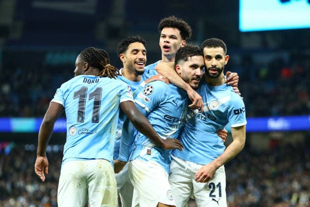 Manchester City v Galatasaray S.K., UEFA Champions League Rayan Cherki of Manchester City scores a GOAL 2-0 and celebrates with Rayan AÃ¯t-Nouri of Manchester City during the Manchester City v Galatasaray S.K. UEFA Champions League MD8 match at the Etihad Stadium, Manchester, England on 28 January 2026 Credit: Luke Williams Every Second Media Editorial use only. All images are copyright Every Second Media Limited. No images may be reproduced without prior permission. Copyright: xIMAGO EveryxSecondxMediax ESM-1778-0027 LukexWilliamsx xEveryxSecondxMediax