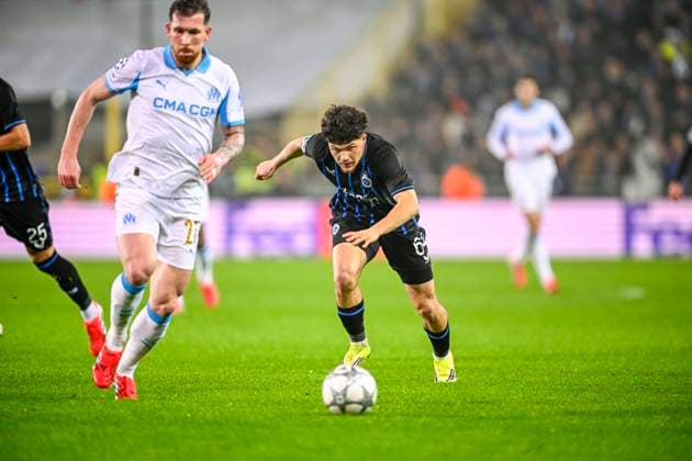 Club Brugge v Marseille - UEFA Champions League BRUGGE, BELGIUM - JANUARY 28 : Sabbe Kyriani defender of Club Brugge in action during the UEFA Champions League 2025 26 League Phase MD8 match between Club Brugge and Marseille on January 28, 2026 in Brugge, Belgium, 28 01 2026 Brugge Belgium  Copyright: xTomasxSiskx