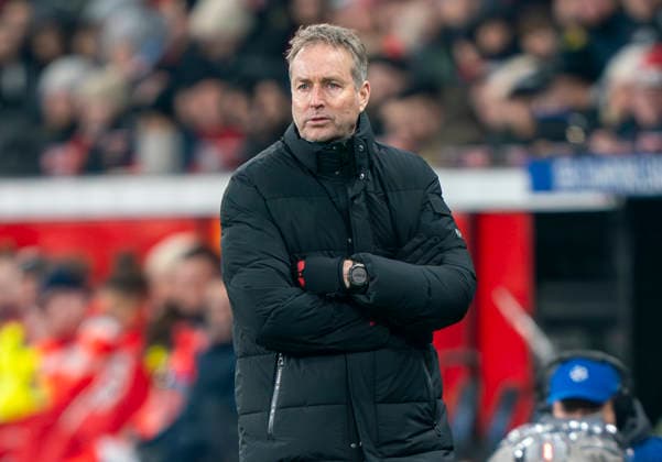 Kasper HJULMAND (Bayer 04 Leverkusen, Trainer) Bayer 04 Leverkusen - FC Villareal, Leverkusen, BayArena, 28.01.2026, GER, Herren, UEFA Champions League, Season 2025-2026 UEFA regulations prohibit any use of photographs as image sequences and or quasi-video. Copyright: HMBxMedia xMarcoxBader