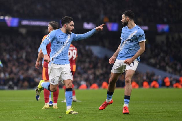Manchester City v Galatasaray 28 January 2026 Manchester, UEFA Champions League football - Manchester City v Galatasaray - Rayan Cherki of Manchester City celebrates after scoring the second goal with Rayan Ait-Nouri of Manchester City - Photo by Gary Oakes. Manchester UK Copyright: xGaryxOakleyxOffside