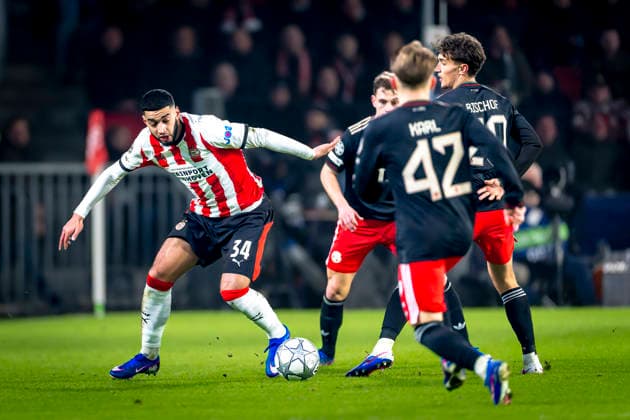 PSV Eindhoven midfielder Ismael Saibari during the match PSV Eindhoven vs FC Bayern Munchen at the Philips stadium for the Champions League - League phase - Matchday 8 season 2025-2026 in EINDHOVEN, Netherlands on 28 01 2026, -