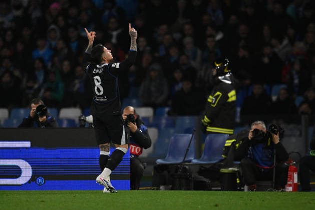 Enzo Fernandez of Chelsea F.C. celebrates after scoring the goal of 0-1 during the UEFA Champions League phase day 8 football match between S.S.C. Napoli and Chelsea F.C. at the Diego Armando Maradona Stadium on January 27, 2026 in Naples, Italy.  Copyright: xDomenicoxCippitelli IPAxSportx xipa-agency.netx xx IPA_70671938 IPA_Agency_IPA70671938