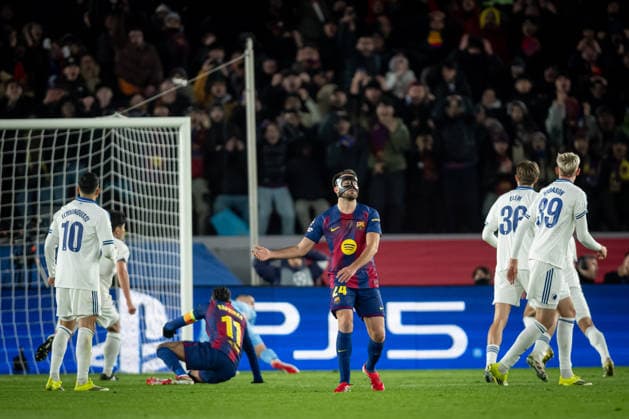 Eric Garcia FC Barcelona, Barca look dejected during a UEFA Champions League match between FC Barcelona and Copenhagen at Spotify Camp Nou in Barcelona, , Spain, on January 28 2026. Photo by Felipe Mondino Copyright: x@FELIPExMONDINOx