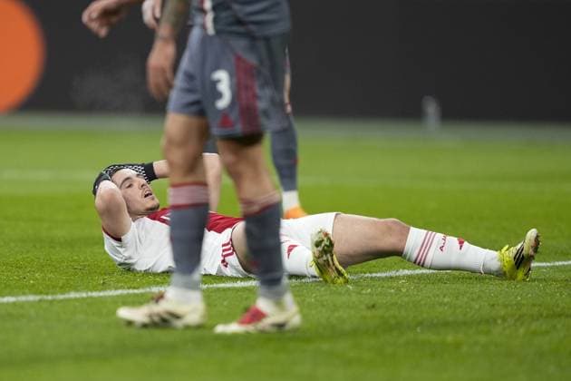 AMSTERDAM , 28-01-2026 , JohanCruijff ArenA , season 2025 2026 , UEFA Champions League football , League phase Matchday 8 , match between Ajax and Olympiacos , picture shows Ajax player Mika Godts Ajax - Olympiacos  x201145462x Copyright: