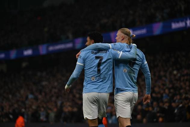Manchester City v Galatasaray - UEFA Champions League MANCHESTER, UNITED KINGDOM - JANUARY 28: Manchester City player Erling Haaland (9) celebrates after scoring a goal during the UEFA Champions League Matchday 8 match against Galatasaray at Etihad Stadium in Manchester, United Kingdom, on January 28, 2026. Rasid Necati Aslim Anadolu Manchester United, ManU Kingdom. Editorial use only. Please get in touch for any other usage.  Copyright: x2026xAnadoluxRasidxNecatixAslimx