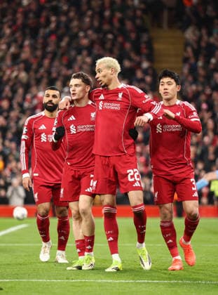 Liverpool v FK QARABAG, Champions League Florian Wirtz of Liverpool celebrates a goal 2-0 during the Champions League match between Liverpool and FK QARABAG at Anfield, Liverpool, UK on 28 January 2026. Liverpool Anfield Merseyside UK Editorial use only , Copyright: xRyanxBrownex PSI-23643-0062