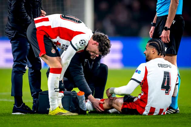 PSV Eindhoven defender Armando Obispo during the match PSV Eindhoven vs FC Bayern Munchen at the Philips stadium for the Champions League - League phase - Matchday 8 season 2025-2026 in EINDHOVEN, Netherlands on 28 01 2026, -