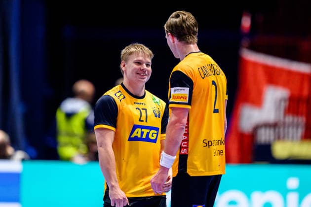 260128 Axel Mansson of Sweden during the EHF European Handball Championship main round match between Switzerland and Sweden on January 28, 2026 in Malmö. nPhoto: Petter Arvidson BILDBYRAN kod PA PA1145 handball handboll handball handbolls-em 2026 schweiz sverige sweden ehf european handball championship switzerland bbeng bbauto Copyright: PETTERxARVIDSON BB260128PA190