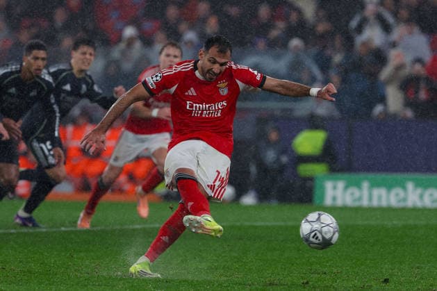 FBL-UEFA Champions League 2025-26 SL Benfica - Real Madrid Vangelis Pavlidis (S.L.Benfica) scores the goal to 2:1 during the UEFA Champions League 2025-26 League Phase MD8 match between Lisboa e Benfica and Real Madrid at Estadio da Luz on Wednesday 28 January 2026 in Lisbon, Portugal Copyright: JoaquimxFerreira