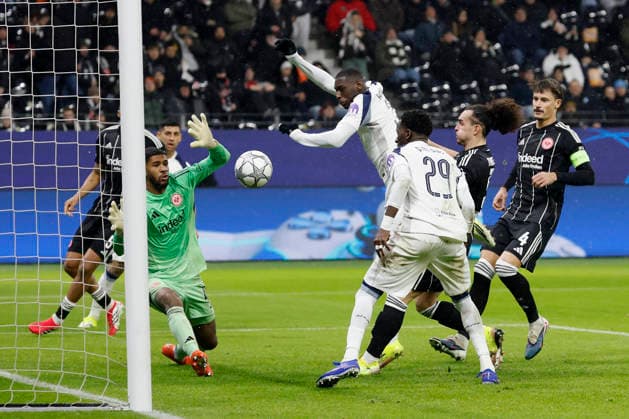 Randal Kolo Muani (Tottenham Hotspur, 39), Goal scored, erzielt das Tor zum 0:1, celebrate the goal 28.01.2026, Soccer, Eintracht Frankfurt vs Tottenham Hotspur - UEFA Champions League, GER, Frankfurt, Deutsche Bank Park. Copyright: HMBxMedia xHeikoxBecker