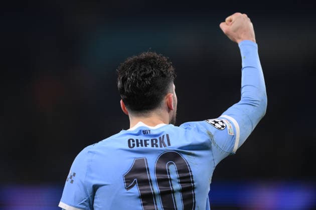 Manchester City v Galatasaray 28 January 2026 Manchester, UEFA Champions League football - Manchester City v Galatasaray - Rayan Cherki of Manchester City celebrates after scoring the second goal for City - Photo by Gary Oakes. Manchester UK Copyright: xGaryxOakleyxOffside