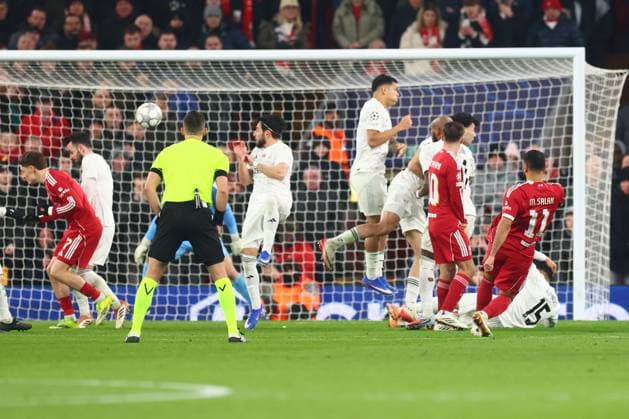 Mohamed Salah of Liverpool scores to make it 3-0 Liverpool v Qarabag, UEFA Champions League, Group Stage, Football, Anfield, Liverpool, UK - 28 Jan 2026Liverpool Anfield United Kingdom EDITORIAL USE ONLY No use with unauthorised audio, video, data, fixture lists, club league logos or live services. Online in-match use limited to 120 images, no video emulation. No use in betting, games or single club league player publications. Copyright: xPaulxCurrie Shutterstockx 16429492av
