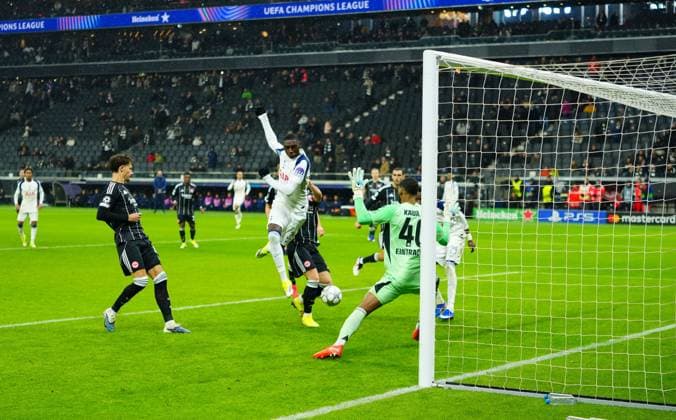 Randal Kolo Muani of Tottenham Hotspur scores the opening goal Eintracht Frankfurt v Tottenham Hotspur, UEFA Champions League, Group Stage, Football, Deutsche Bank Park, Frankfurt, Germany - 28 Jan 2026Frankfurt Deutsche Bank Park Germany EDITORIAL USE ONLY No use with unauthorised audio, video, data, fixture lists, club league logos or live services. Online in-match use limited to 120 images, no video emulation. No use in betting, games or single club league player publications. Copyright: xJavierxGarcia Shutterstockx 16429470ac