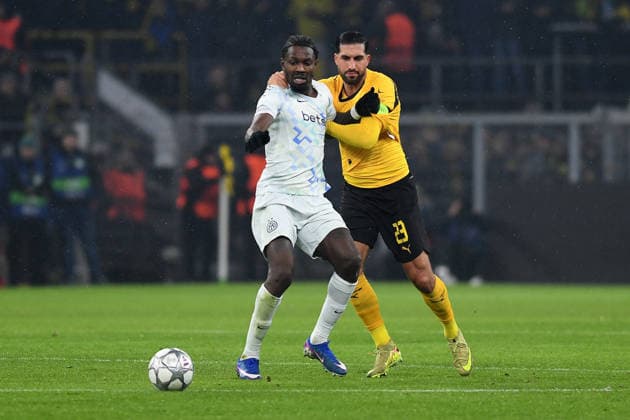 Marcus Thuram (FC Internazionale) und Emre Can (Borussia Dortmund) im Zweikampf waehrend des Spiels der UEFA Champions League 2025 26, 8. Spieltag Ligaphase zwischen Borussia Dortmund und Inter Mailand, BVB Stadion am 28. January 2026 in Dortmund, Deutschland. (Foto von Ralf Treese DeFodi Images) +++ Marcus Thuram (FC Internazionale) und Emre Can (Borussia Dortmund) battle for the ball during the UEFA Champions League 2025 26 League Phase MD8 match between Borussia Dortmund and FC Internazionale Milano at BVB Stadion Dortmund on January 28, 2026 in Dortmund, Germany. (Photo by Ralf Treese DeFodi Images) -