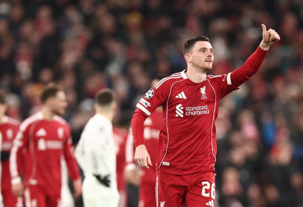 Liverpool v FK QARABAG, Champions League Andrew Robertson of Liverpool during the Champions League match between Liverpool and FK QARABAG at Anfield, Liverpool, UK on 28 January 2026. Liverpool Anfield Merseyside UK Editorial use only , Copyright: xRyanxBrownex PSI-23643-0075