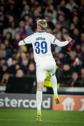 Viktor Daoason (FC Copenhagen) celebrates during a UEFA Champions League match between FC Barcelona, Barca and Copenhagen at Spotify Camp Nou in Barcelona, , Spain, on January 28 2026. Photo by Felipe Mondino  Copyright: xFelipexMondino IPAxSportx xipa-agency.netx xx IPA_70672095 IPA_Agency_IPA70672095