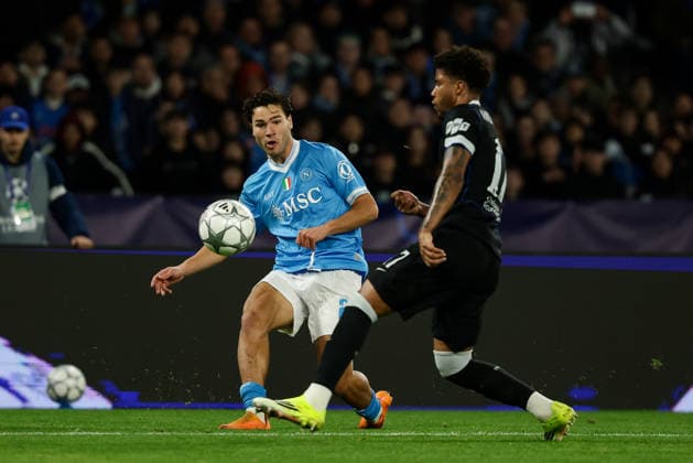 Napoli™s Antonio Vergara during the UEFA Champions League football match between Napoli vs Chelsea - Champions League 2025 2026 - Diego Armando Maradona stadium January 28, 2026 Naples, Italy soccer  Copyright: xAlessandroxGarofalo LaPressex