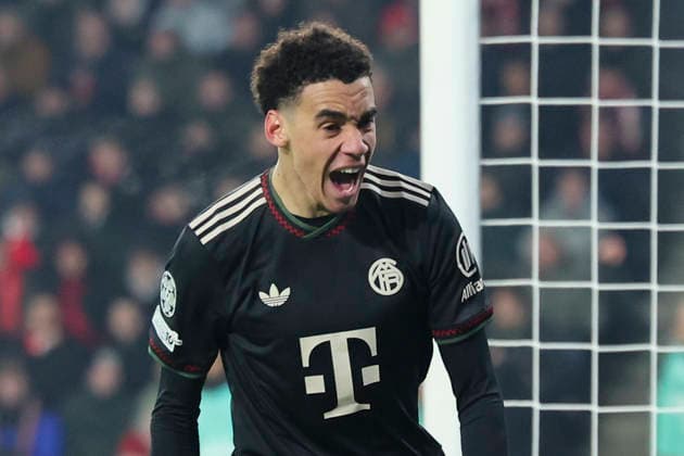 Jamal Musiala (FC Bayern Muenchen) bejubelt seinen Treffer zum 0:1, UEFA Champions League 2025 26 League Phase MD8, PSV Eindhoven v FC Bayern München, PSV Stadion am 28. January 2026 in Eindhoven, Niederlande. (Foto von Marco Steinbrenner DeFodi Images) Jamal Musiala (FC Bayern Muenchen) celebrates after scoring his teams first goal, UEFA Champions League 2025 26 League Phase MD8, PSV Eindhoven v FC Bayern München, PSV Stadion, January 28, 2026 in Eindhoven, Netherlands. (Photo by Marco Steinbrenner DeFodi Images) -