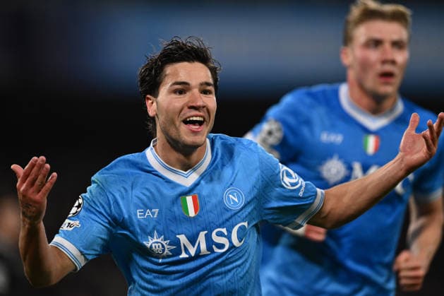Antonio Vergara of S.S.C. Napoli celebrates after scoring the goal of 1-1 during the UEFA Champions League phase day 8 football match between S.S.C. Napoli and Chelsea F.C. at the Diego Armando Maradona Stadium on January 27, 2026 in Naples, Italy.  Copyright: xDomenicoxCippitelli IPAxSportx xipa-agency.netx xx IPA_70674010 IPA_Agency_IPA70674010