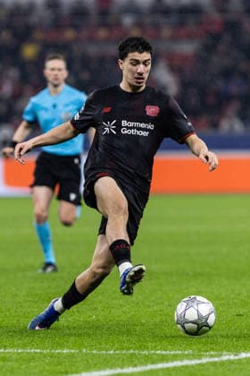 UEFA Champions League: Bayer 04 Leverkusen - Villarreal FC; 28.01.2026 Ibrahim Maza (Bayer 04 Leverkusen, 30) UEFA Champions League: Bayer 04 Leverkusen - Villarreal FC; BayArena, Leverkusen; 28.01.2026 Copyright: xBEAUTIFULxSPORTS Buriakovx
