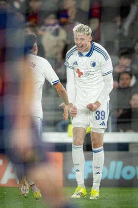 Viktor Daoason (FC Copenhagen) celebrates during a UEFA Champions League match between FC Barcelona, Barca and Copenhagen at Spotify Camp Nou in Barcelona, , Spain, on January 28 2026. Photo by Felipe Mondino  Copyright: xFelipexMondino IPAxSportx xipa-agency.netx xx IPA_70672130 IPA_Agency_IPA70672130