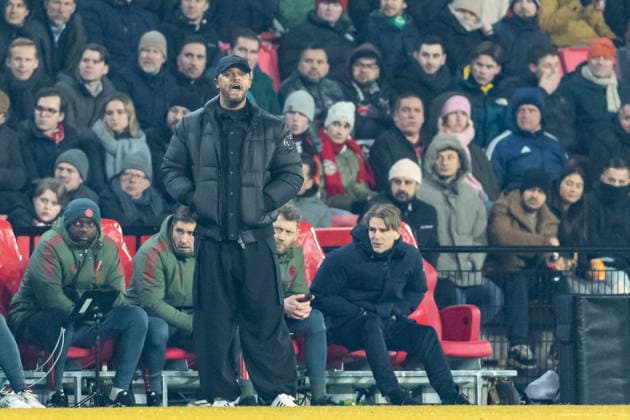 Trainer Vincent Kompany (FC Bayern Muenchen) yells during the UEFA Champions League 2025 26 League Phase MD8 match between PSV Eindhoven and FC Bayern München at PSV Stadion on January 28, 2026 in Eindhoven, Netherlands. -