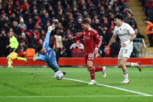 . - Liverpool v Qarabag FK, UEFA Champions League, League Phase, Anfield Stadium, Liverpool, England. - 28th January 2026. (C) Ian Stephen Crystal Pix GOAL 5-0, Alexis Mac Allister of Liverpool scores his second goal of the match to put Liverpool 5-0 ahead against Qarabag FK. - Liverpool v Qarabag FK, UEFA Champions League, League Phase, Anfield Stadium, Liverpool, England. - 28th January 2026. (C) Ian Stephen Crystal Pix Copyright: xIanxStephenx CP_Liverpool_Qarabag_Ian_Stephen_280126_CP37