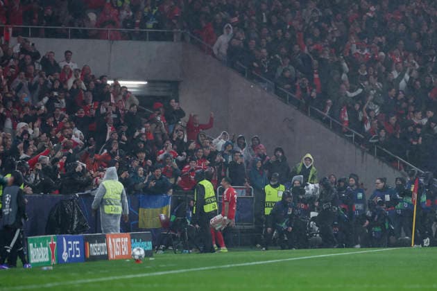 January 28, 2026, Lisbon, Lisbon, Portugal: Vangelis Pavlidis of SL Benfica celebrates a goal during the UEFA Champions League 2025 26 League Phase MD8 match between SL Benfica and Real Madrid C.F. at Estadio do Lisboa e Benfica on January 28, 2026 in Lisbon, Portugal. Lisbon Portugal - ZUMAa181 20260128_zaa_a181_180 Copyright: xIrinaxR.xHipolitox