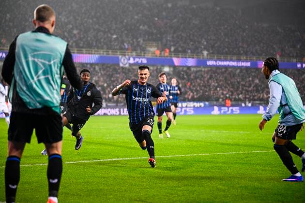 Club Brugge v Marseille - UEFA Champions League BRUGGE, BELGIUM - JANUARY 28 : Stankovic Aleksandar midfielder of Club Brugge celebrating scoring a goal (3-0) during the UEFA Champions League 2025 26 League Phase MD8 match between Club Brugge and Marseille on January 28, 2026 in Brugge, Belgium, 28 01 2026 Brugge Belgium  Copyright: xTomasxSiskx