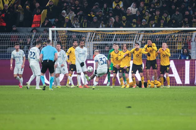 28.01.2026, UEFA Champions League, 8. Spieltag, Borussia Dortmund - Inter Mailand, Federico Dimarco (Inter Mailand) trifft zum 0:1, Dortmund Signal Iduna Park NRW Deutschland xRHR-FOTO DEx Copyright: DennisxEwert RHR-FOTOx RHR-FOTO DE