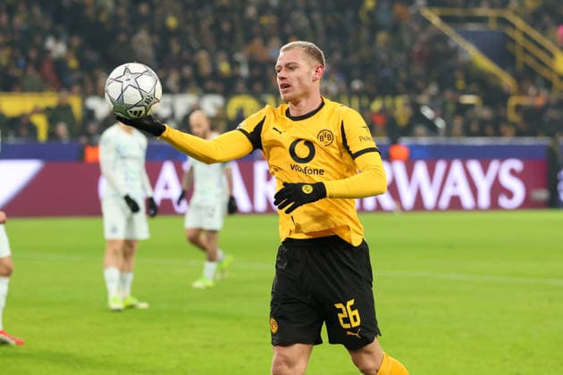 Julian Ryerson (Borussia Dortmund) GER, Borussia Dortmund gegen Inter Mailand, Fussball, Champions League, 8.Spieltag, Spielzeit 2025 2026, 28.01.2026 DFL REGULATIONS PROHIBIT ANY USE OF PHOTOGRAPHS AS IMAGE SEQUENCES AND OR QUASI-VIDEO GER, Borussia Dortmund gegen Inter Mailand, Fussball, Champions League, 8.Spieltag, Spielzeit 2025 2026, 28.01.2026 Dortmund Copyright: xEibner-Pressefoto FrankxZeisingx EP_FZG