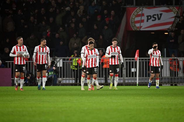 28.01.2026, xjrdrx, Fussball UEFA Champions League, PSV Eindhoven - FC Bayern Muenchen v.l. Torjubel nach dem Tor zum celebrating the goal celebrate 1:1 durch Ismael Saibari (PSV Eindhoven) (DFL DFB REGULATIONS PROHIBIT ANY USE OF PHOTOGRAPHS as IMAGE SEQUENCES and or QUASI-VIDEO) Eindhoven