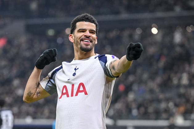 Dominic Solanke (Tottenham Hotspur) celebrates after scoring his team s second goal during the UEFA Champions League 2025 26 League Phase MD8 match between Eintracht Frankfurt and Tottenham Hotspur at Frankfurt Stadion on January 28, 2026 in Frankfurt am Main, Germany. (Photo by Harry Langer DeFodi Images) -