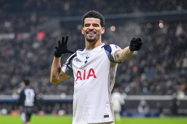 Dominic Solanke (Tottenham Hotspur) celebrates after scoring his team s second goal during the UEFA Champions League 2025 26 League Phase MD8 match between Eintracht Frankfurt and Tottenham Hotspur at Frankfurt Stadion on January 28, 2026 in Frankfurt am Main, Germany. (Photo by Harry Langer DeFodi Images) -