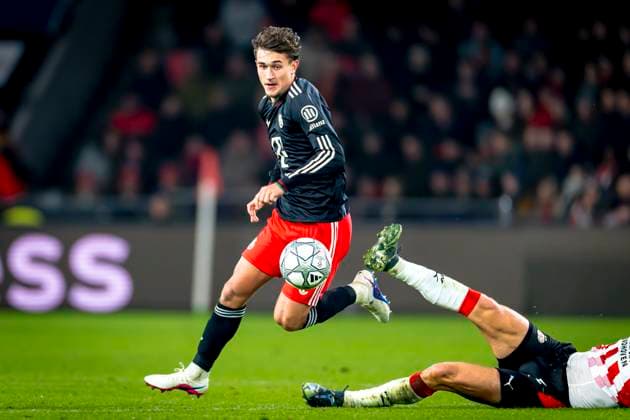 SC Bayern Munchen midfielder Tom Bischof during the match PSV Eindhoven vs FC Bayern Munchen at the Philips stadium for the Champions League - League phase - Matchday 8 season 2025-2026 in EINDHOVEN, Netherlands on 28 01 2026, (Photo by Marcel van Dorst EYE4IMAGES) -