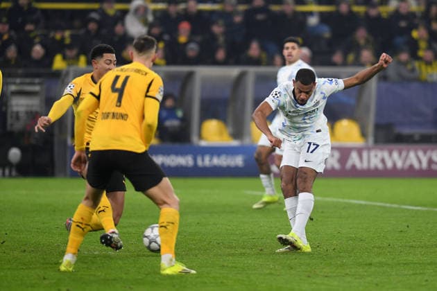 Andy Diouf (FC Internazionale) Tor zum 0:2 waehrend des Spiels der UEFA Champions League 2025 26, 8. Spieltag Ligaphase zwischen Borussia Dortmund und Inter Mailand, BVB Stadion am 28. January 2026 in Dortmund, Deutschland. (Foto von Ralf Treese DeFodi Images) +++ Andy Diouf (FC Internazionale) scores his team™s second goal during the UEFA Champions League 2025 26 League Phase MD8 match between Borussia Dortmund and FC Internazionale Milano at BVB Stadion Dortmund on January 28, 2026 in Dortmund, Germany. (Photo by Ralf Treese DeFodi Images) -