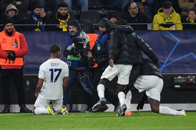 Andy Diouf (FC Internazionale) Torjubel, jubelt nach seinem Treffer zum 0:2 waehrend des Spiels der UEFA Champions League 2025 26, 8. Spieltag Ligaphase zwischen Borussia Dortmund und Inter Mailand, BVB Stadion am 28. January 2026 in Dortmund, Deutschland. (Foto von Ralf Treese DeFodi Images) +++ Andy Diouf (FC Internazionale) celebrates after scoring his team™s second goal during the UEFA Champions League 2025 26 League Phase MD8 match between Borussia Dortmund and FC Internazionale Milano at BVB Stadion Dortmund on January 28, 2026 in Dortmund, Germany. (Photo by Ralf Treese DeFodi Images) -