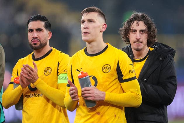 28.01.2026, UEFA Champions League, 8. Spieltag, Borussia Dortmund - Inter Mailand, v. l. Emre Can (Borussia Dortmund), Nico Schlotterbeck (Borussia Dortmund), Fabio Silva (Borussia Dortmund), Dortmund Signal Iduna Park NRW Deutschland xRHR-FOTO DEx Copyright: DennisxEwert RHR-FOTOx RHR-FOTO DE
