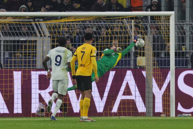 28.01.2026, xgrfx, Fussball UEFA Champions League , Borussia Dortmund - Inter Mailand v.l. Tor, Federico Dimarco (Inter Mailand) (DFL DFB REGULATIONS PROHIBIT ANY USE OF PHOTOGRAPHS as IMAGE SEQUENCES and or QUASI-VIDEO) Signal Iduna Park