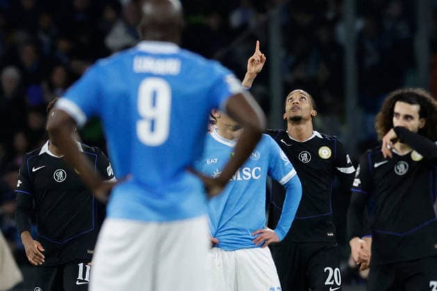 CALCIO - UEFA Champions League - SSC Napoli vs Chelsea FC Chelsea s Brazilian forward Joao Pedro celebrates after scoring a goal During match UEFA Champions League 2025 26 League Phase MD8 SSC Napoli vs Chelsea at Stadio Maradona on January 28, 2026. Naples Italy  Copyright: xIPAxSport ABACAx