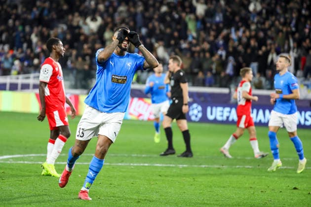 UEFA CL : Pafos vs Slavia Praha ANDERSON of Pafos celebrates the goal he scored. Pafos plays against Slavia Praha for the League Phase of the UEFA Champions League in Limassol stadium, Limassol, Cyprus, on Jan. 28, 2026. Limassol Cyprus Copyright: xKOSTASxPIKOULASx
