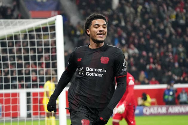 Fussball, UEFA Champions League 2025 2026, Bayer 04 Leverkusen vs FC Villarreal 28.01.2026 Bayarena Leverkusen, malik tillmann Bayer 04 Leverkusen torjubelt Aktion, Einzelbild,