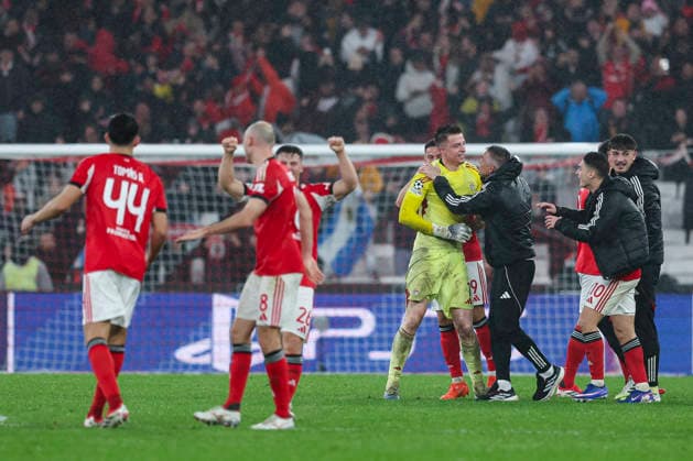 January 28, 2026, Lisbon, Lisbon, Portugal: Players of SL Benfica celebrate after winning the UEFA Champions League 2025 26 League Phase MD8 match between SL Benfica and Real Madrid C.F. at Estadio do Lisboa e Benfica on January 28, 2026 in Lisbon, Portugal. Lisbon Portugal - ZUMAa181 20260128_zaa_a181_418 Copyright: xIrinaxR.xHipolitox
