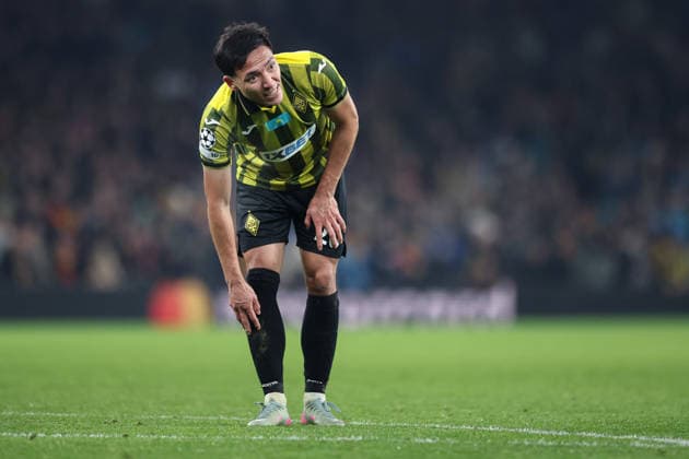 28th January 2026; Emirates Stadium, London, England; UEFA Champions League Football, Arsenal versus Kairat; Dan Glazer of FC Kairat Almaty  HenningxvonxJagow Content restricted for UK based newspaper