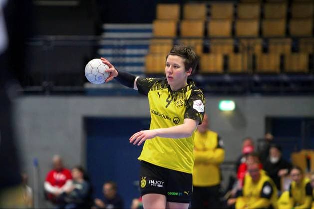 Alina Grijseels (Dortmund) Handball Frauen 1.Bundesliga 2025 26 BSV Sachsen Zwickau - Borussia Dortmund 29:30 am 28.1.2026 in der Sparkassen-Arena Zwickau BSV Sachsen Zw ickau - Borussia Dortmund
