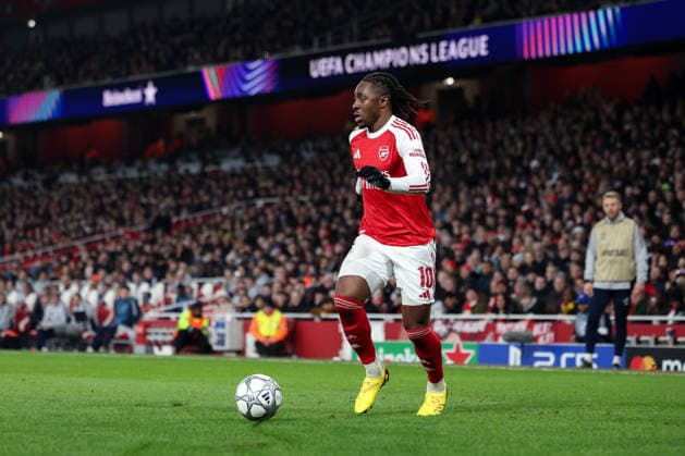 28th January 2026; Emirates Stadium, London, England; UEFA Champions League Football, Arsenal versus Kairat; Eberechi Eze of Arsenal on the ball  HenningxvonxJagow Content restricted for UK based newspaper